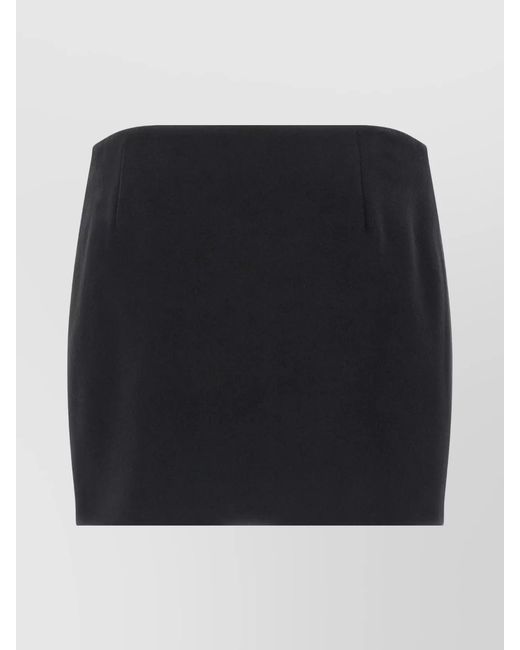 Ferragamo Black Cashmere Wool Fitted Skirt