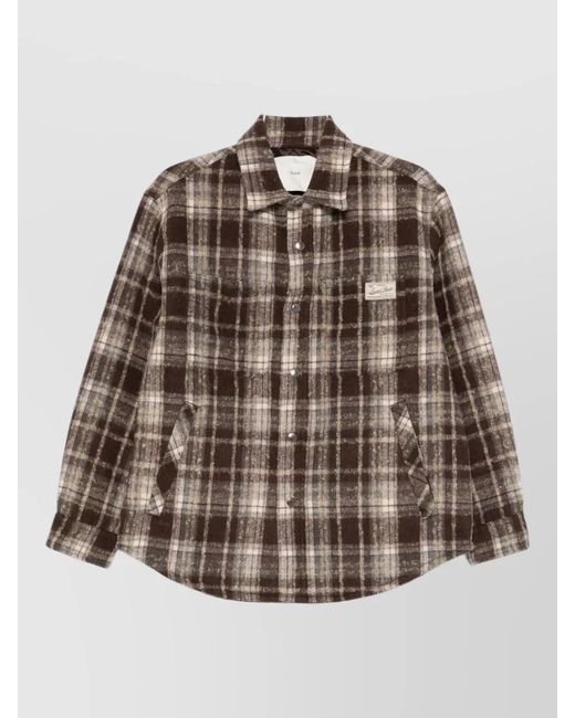 DUNST Brown Checked Flannel Long-Sleeve Shirt