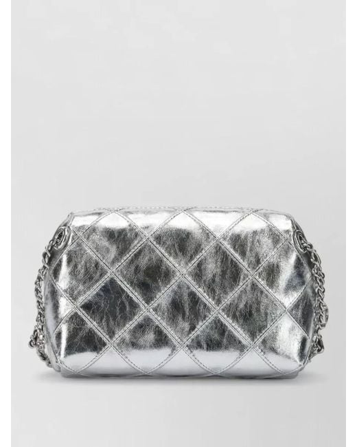Tory Burch Gray Fleming Leather Cross-Body Bag