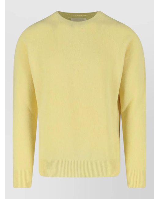 Jil Sander Yellow Cashmere Virgin Wool Crewneck Jumper for men