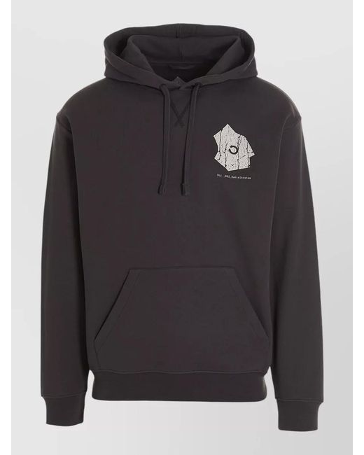 Objects IV Life Black Progress Graphic Hooded Sweatshirt Front Pocket for men