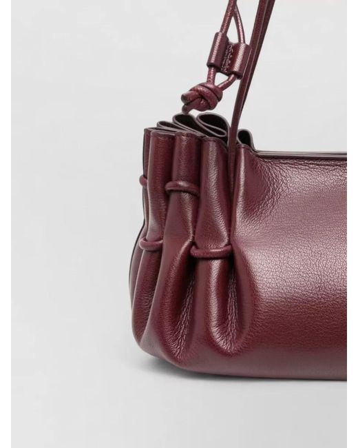 Hereu Purple Arta Mini Leather Shoulder Bag Texture Strap Size