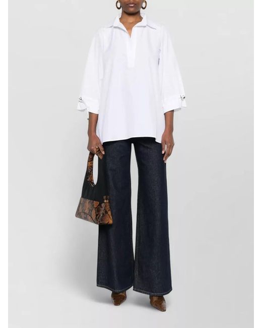 Max Mara White Cotton Relaxed-Fit Shirt
