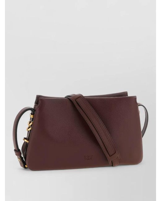 Pinko Purple Love Bag One Mini Leather Shoulder Bag