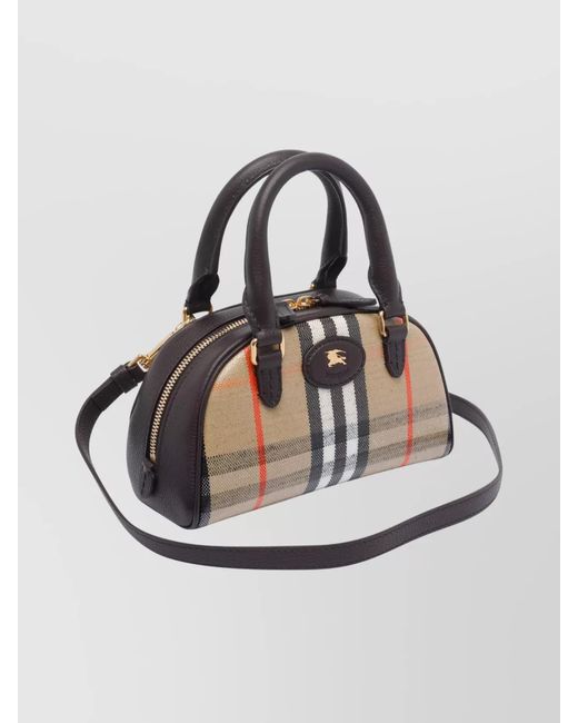 Burberry Multicolor Mini Highlands Bowling Handbag And Handles