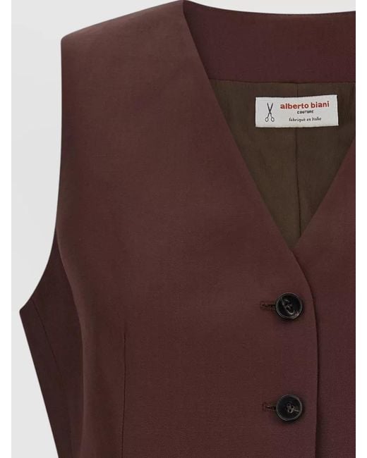 Alberto Biani Purple Viscose Linen Vest