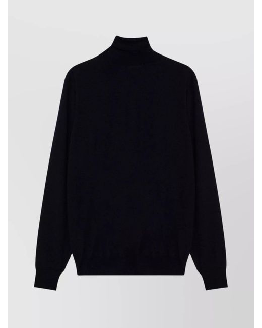 Drumohr Blue Turtleneck Wool Sweater Long Sleeves for men