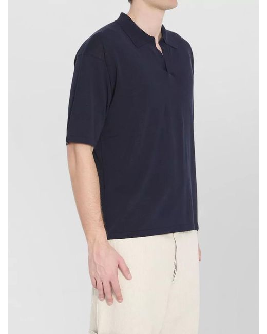 Roberto Collina Blue Cotton Polo Shirt Regular Fit Short Sleeves for men