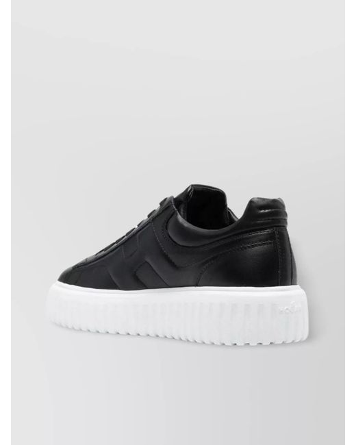 Hogan Black Leather Low-Top Sneakers for men