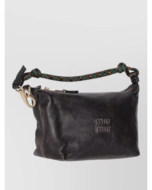 Miu Miu Black Nappa Leather Shoulder Bag
