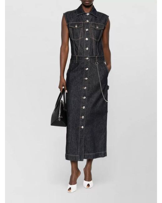 Sportmax Black Denim Midi Dress