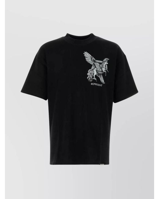 Represent Black Motion Crew Neck Graphic Print T-Shirt for men