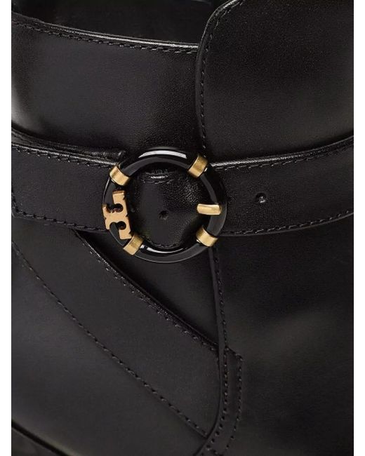 Tory Burch Black Leather Ankle Boots