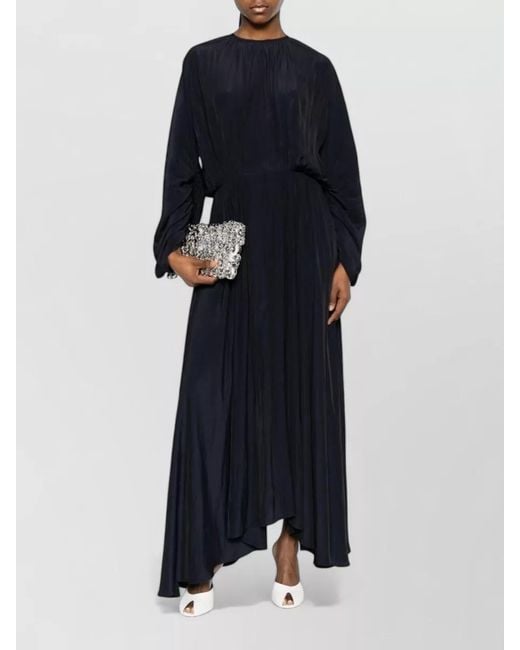 Lanvin Black Dress Knee Length Long Sleeves High Neckline