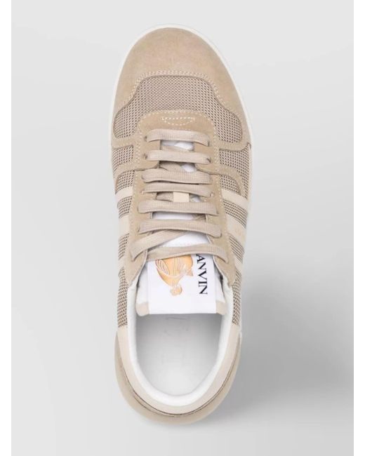 Lanvin White Paneled Logo-Print Low-Top Sneakers