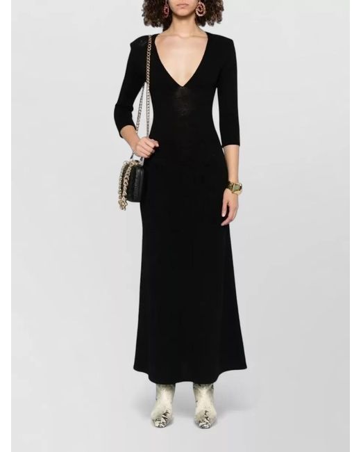 Isabel Marant Black Wool Blend Salina Dress Long Sleeves