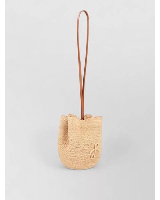 Ruslan Baginskiy White Bucket Bag Long Strap Woven Texture