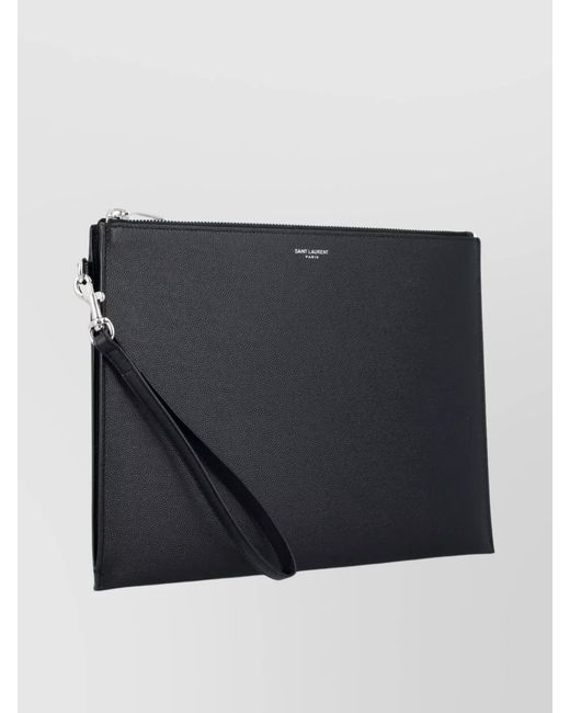 Saint Laurent Black Leather Zipped Tablet Holder for men