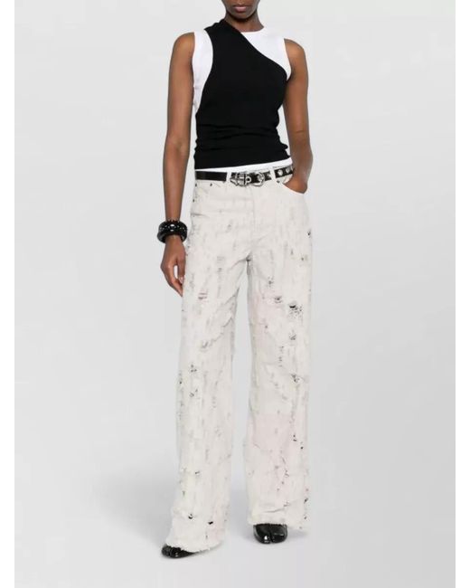 Haikure White Bethany Bull Destroy Wide Leg Jeans