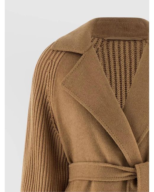 Max Mara Natural Camel Wool Single Breasted Coat