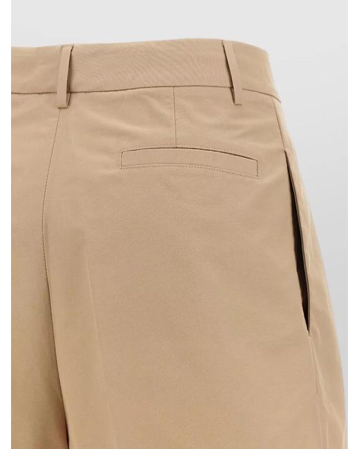Fabiana Filippi Natural Tailored Bermuda Shorts Front Pleats Belt Loops