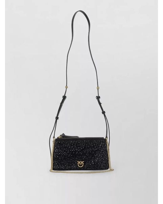 Pinko White Love Bag Calf Leather Shoulder Bag