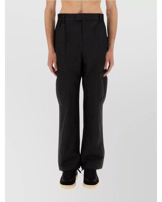 Represent Black Cargo Trousers for men