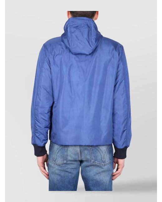 Fay Blue Hooded Bomber Jacket for men