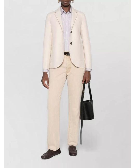 Harris Wharf London Natural Wool Single Breasted Tailored Blazer Jacket