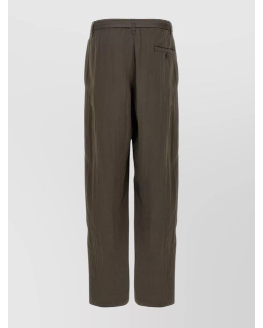 Lemaire Green Belted Relaxed-Fit Trousers for men