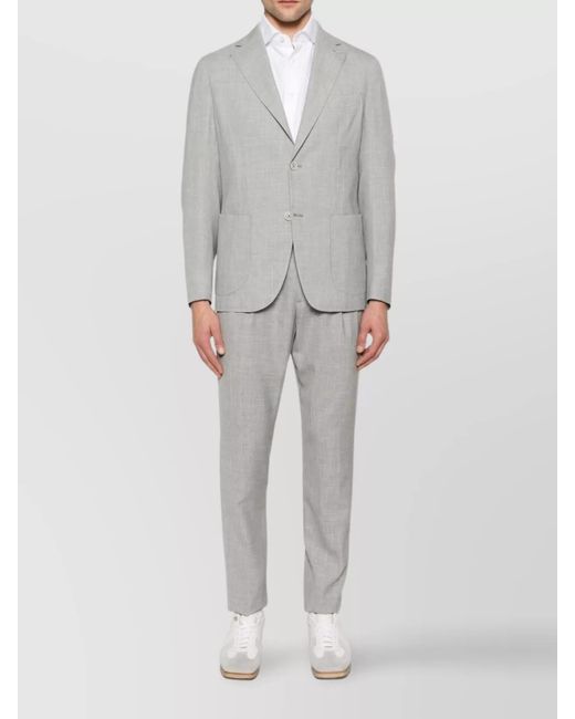 Eleventy Gray Wool Silk Linen Single Breasted Suit for men