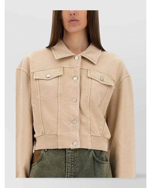 Moschino Natural Cropped Denim Jacket