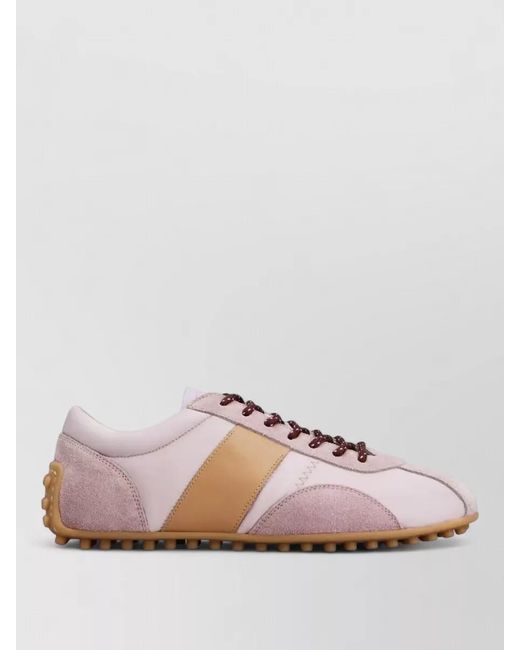 Tod's Pink Leather Low-Top Sneakers