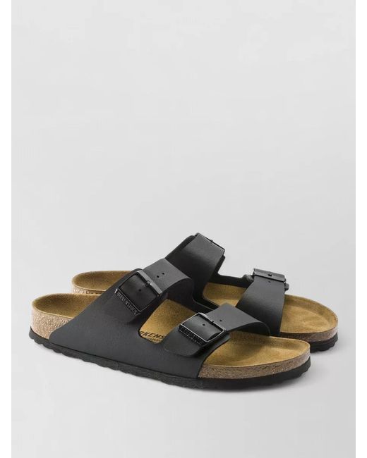 Birkenstock Brown Cork Sole Double Strap Slide Sandal