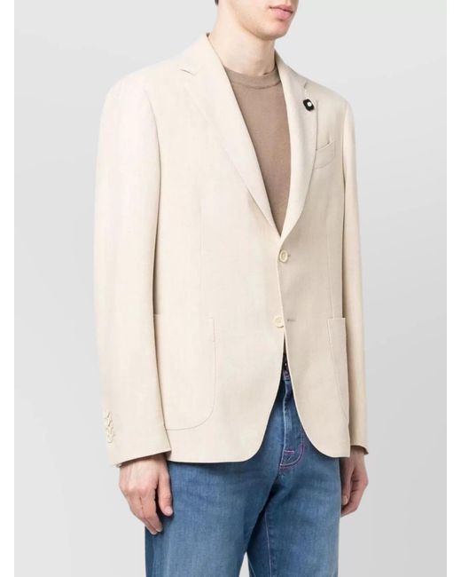 Lardini Natural Linen Wool Blazer for men