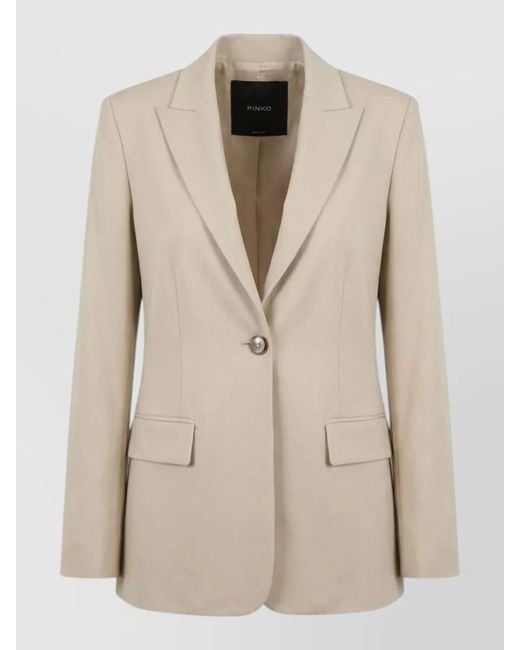 Pinko Natural Single-Breasted Blazer