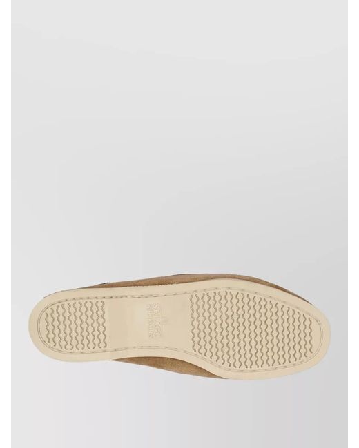 Sebago Brown Loafers Lace Detail Moc Toe Rubber Sole