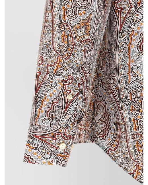 Etro Multicolor Floral Paisley Cotton Shirt for men