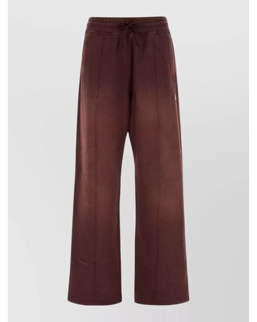 Golden Goose Deluxe Brand Red Cotton Joggers Back Pocket Side Pockets Wide Leg