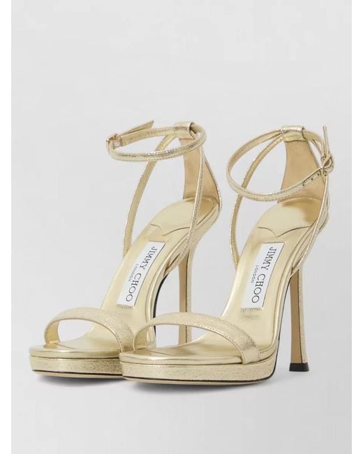 Jimmy Choo Natural Moza 120 Platform Stiletto Sandals
