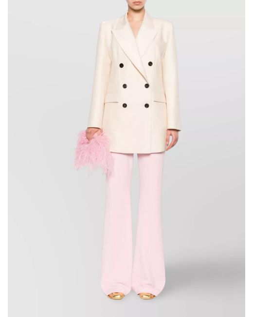 Sportmax Pink High-Rise Flared Trousers