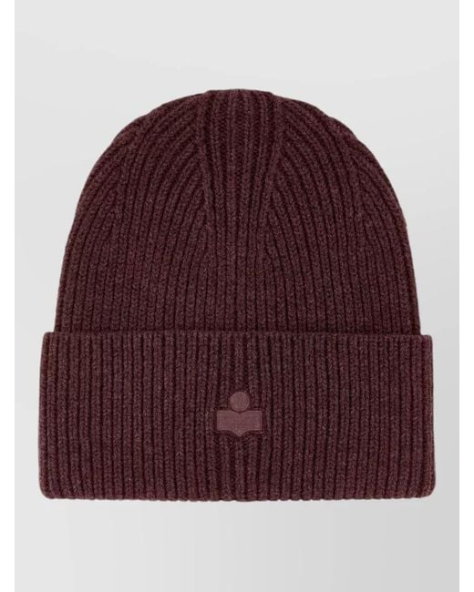 Isabel Marant Red Ribbed Beanie