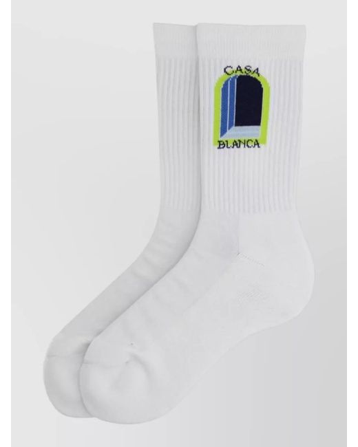 Casablanca White Logo Socks for men