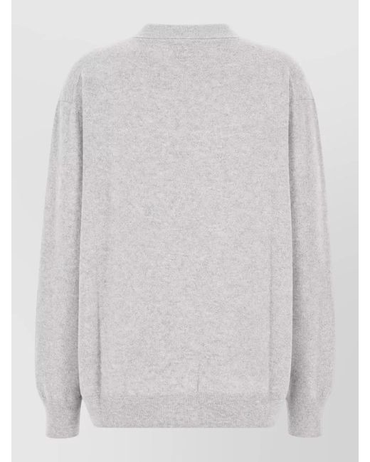 Malo White Cashmere Cardigan V Neck Long Sleeves