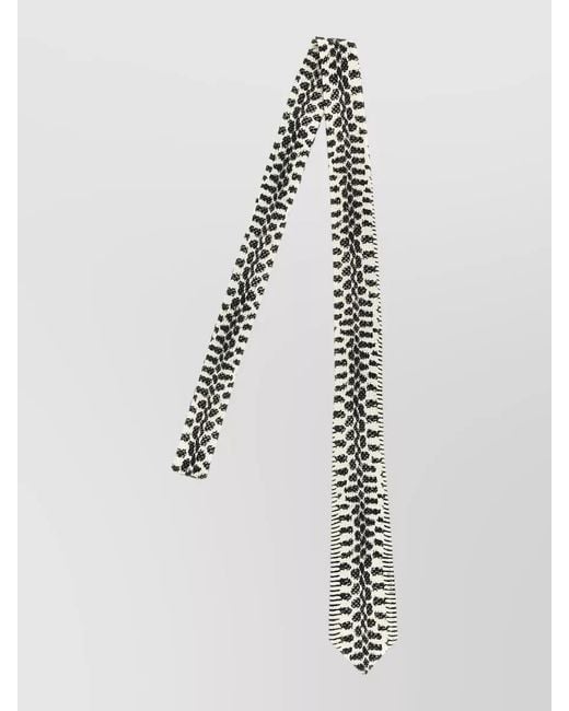 Tom Ford White Silk Snake Print Tie for men