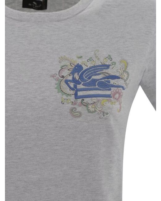 Etro White Cotton Short-Sleeve T-Shirt
