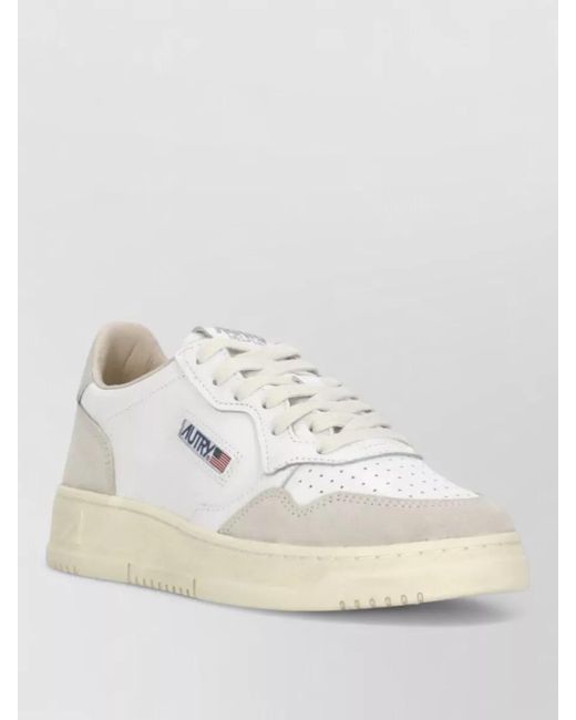Autry White Leather Low-Top Sneakers