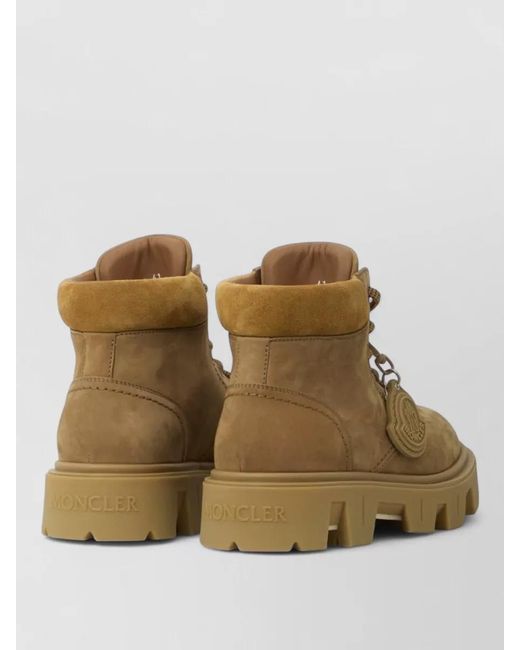 Moncler Natural Leather Ankle Boots for men