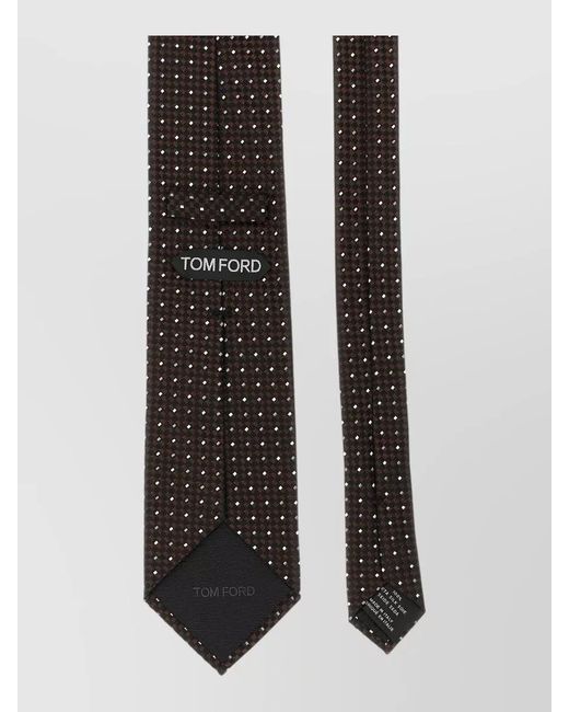 Tom Ford Black Silk Tie Slim Width Pointed Tip Patterned for men