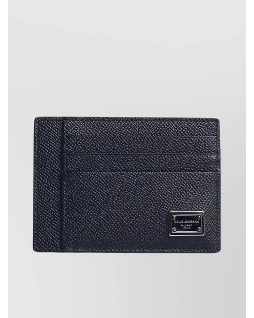 Dolce & Gabbana Blue Calf Leather Card Holder for men